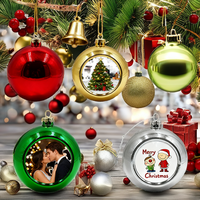 Ornement de Noël rond personnalisé écologique en K9, design unique fait main, vente directe d'usine