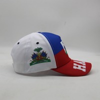 Casquette de baseball en PVC avec drapeau d'Haïti - Unisexe, 6 panneaux, impression numérique, réglable, protection solaire pour les fans de football/football américain, activités de plein air