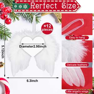 <b>Angel</b> Feather Wings Sublimation <b>Ornament</b> Blanks DIY White <b>Angel</b> Wing for Craft Cute Hanging Family Photo Memorial <b>Ornament</b> Party - Product Image 3