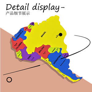 एवा जिगसॉ दक्षिण अमेरिका पहेली फोमा गेम मैप बच्चों को मान्यता और भूगोल मिलान कला के लिए शैक्षिक खिलौने - Product Image 3