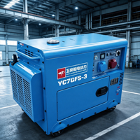 Générateur diesel silencieux pour usage domestique 7 kW Yuchai YC7GFS-3 à châssis ouvert compact insonorisé 230 V pour extérieur et intérieur