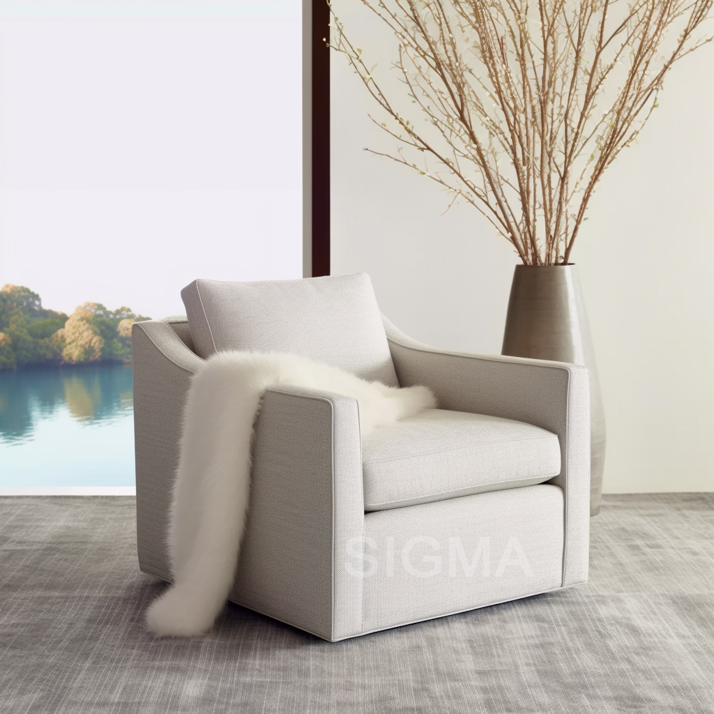 High-end Simplicity Luxury patio Garden Furniture creative cloth sofa armchair Modern Single sofa