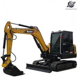 Mini-excavatrice sur chenilles Sany60 d'occasion, 6 tonnes, godet de 0,2 m³, marque chinoise originale, petite excavatrice de chantier, faible nombre d'heures, bon état - Product Image 1