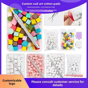 Éponge à ongles personnalisable avec logo, en boîte, pour le nail art, avec des particules de colle, pour le dégradé, le mélange, le blush, petit carré en coton - Product Image 1