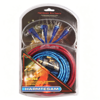 Kit Kabel Amplifier Audio Mobil RCA Berlapis Emas Kabel Aluminium Berlapis Tembaga HTS-768