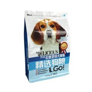 Manufacturer PET Food Flat Bottom Bag Aluminum Foil Stand Up Pouch Ziplock Pedigree Dog Food Packaging Bag