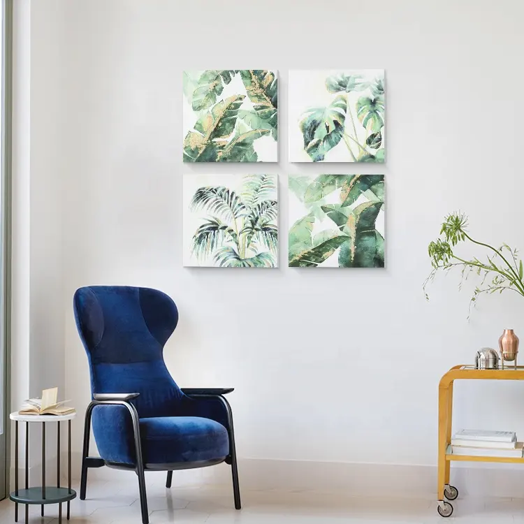 Скандинавском стиле Холст Картина Комплект Wall Art зеленых растений Печать холст для живописи