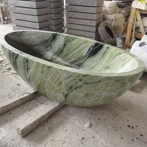 Bañera independiente de mármol verde