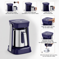 Máquina de Café al por Mayor con Espumador de Leche, Cafetera Turca Multifuncional 4 en 1 de Acero Inoxidable 304, Cafetera Individual