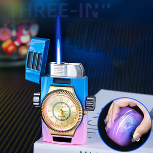 Accendino 3-in-1 con Orologio e Fidget Spinner - Accendino Multifunzione Antivento a Fiamma Jet con Orologio al Quarzo e Antistress - Product Image 2