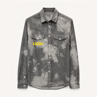 Service OEM/ODM, logo personnalisé, nouveau matériau, veste en jean vintage de haute qualité, lavée, à simple boutonnage, col rabattu, pour hommes