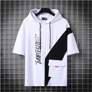 Mejor venta blanco y negro hombre niño casual streetwear con capucha moda transpirable estampado sudaderas con capucha más tamaño camisas de los hombres de fábrica - Product Image 3
