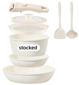 Lovfe 20 piezas Premium tapas <span class=keywords><strong>de</strong></span> vidrio antiadherentes <span class=keywords><strong>ollas</strong></span> <span class=keywords><strong>de</strong></span> aluminio <span class=keywords><strong>de</strong></span> cerámica <span class=keywords><strong>juego</strong></span> <span class=keywords><strong>de</strong></span> utensilios <span class=keywords><strong>de</strong></span> cocina <span class=keywords><strong>para</strong></span> cocinar saludable - Product Image 1