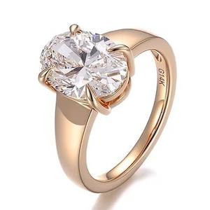 Anillo de Diamante Cultivado en Laboratorio, Oro Amarillo de 10k, 0.5ct, Forma Ovalada, Anillo de Compromiso con Diamante Cultivado en Laboratorio, Joyería para Mujer - Product Image 3