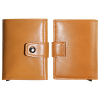 Portefeuille intelligent pour carte avec accès rapide en un clic, étui en cuir fin, porte-cartes d'identité professionnel, personnalisable OEM