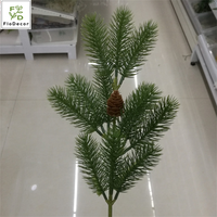 Tige d'arbre de pin artificiel, feuillage décoratif de Noël, plantes artificielles avec cône de pin