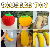 Jouet sensoriel en forme d'ananas à presser pour la vente en gros, jouet anti-stress en forme de fruit, ananas et fraise à presser