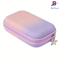 Étui de transport rigide en EVA pour appareil photo numérique étanche avec dégradé de couleurs, fermetures éclair étoilées et pochette de transport pour disque dur