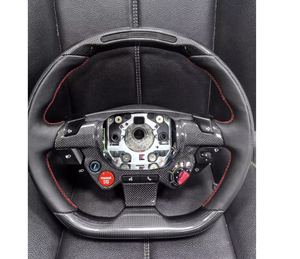 Volant YLD pour <span class=keywords><strong>Ferrari</strong></span> F458 488 F12 FF, modèle ancien amélioré, nouveau volant F8 LED en fibre de carbone, montage direct - Product Image 1