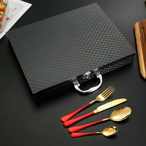 Juego de Cubiertos de Acero Inoxidable Pei Jiale, 4 Piezas, Ovalados, Duraderos, Estilo Occidental, Cuchara, Tenedor, Cuchillo, Vajilla para Bistec, Caja de Regalo - Product Image 5