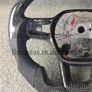 Volant de voiture en cuir perforé en fibre de carbone avec LED, design le plus récent, pour Honda Civic 11e génération - Product Image 5