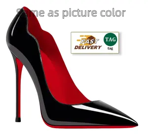 Sexy <b>Red</b> Inside Hot Women's Cork Outsole Spike <b>Heel</b> Luxury High <b>Heel</b> Pumps 35-44 Plus Size - Product Image 2