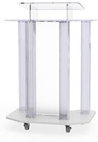 Moderne Acrylique Podium Chaire Pupitre Eglise École Conférence Plexiglas Événements Hôtel Partie Rallye Avec Roue TP-006