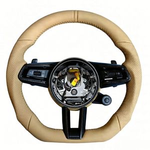 Volante de Cuero Personalizado y Mejorado para <span class=keywords><strong>Porsche</strong></span> Panamera, <span class=keywords><strong>Macan</strong></span>, Cayenne, Taycan, 911, 718, 997, 958, 981, 987 - Product Image 1