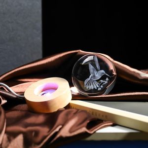 Esfera de Cristal de 60 mm com Beija-flor Esculpido em 3D, Vidro K9, Decoração de Animal para Quarto, Aniversário, Namorados, Peso de Papel, Lembrança - Product Image 5