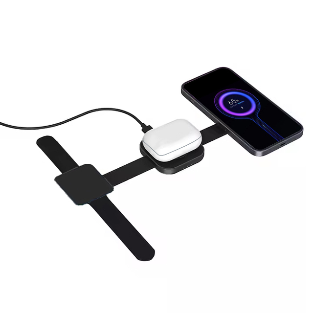 3 in 1 Foldable Magnetic Wireless Charger15W Fast Charging Portable Travel Wireless Charging Station for iPhone IWatch AirPods