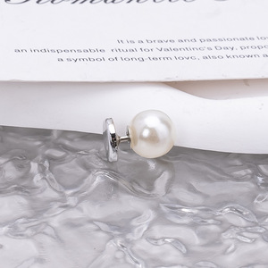 Broche de botón de camisa de perlas de plástico reutilizable, broche oculto decorativo con hebilla Invisible para evitar la exposición para suéter y cuello - Product Image 6