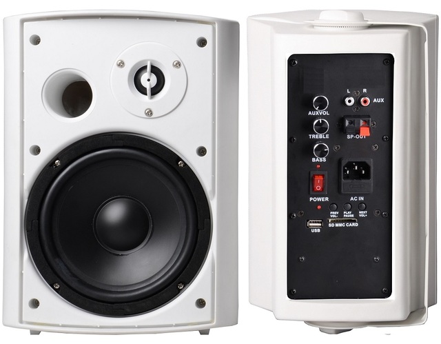 HYB106-6AM+6,6.5" 2.0 40W Multimedia Wall Mount 2.0 Active Computer PA Amplifier Speaker