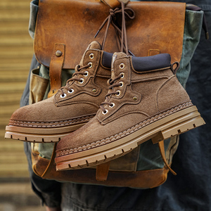 Botas Martin de Gamuza de Alta Calidad para Hombre, Zapatos de Trabajo Cómodos con Suela Gruesa Resistente al Desgaste, Botas Casuales - Product Image 5