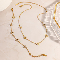 Ensemble de bijoux SUMMLY, collier et bracelet délicats en émail blanc en forme de cœur, plaqué or 18 carats, acier inoxydable, pour femmes