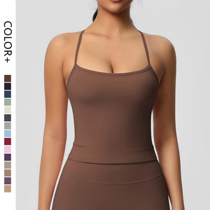 Nuovi Arrivi Canotte Sportive da <span class=keywords><strong>Donna</strong></span> di Alta Qualità in Nylon Super Morbido Vestibilità Aderente per <span class=keywords><strong>Palestra</strong></span> Corsa e Yoga - Product Image 1