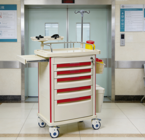 Chariot d'urgence SET31 de haute qualité pour hôpital, chariot médical d'infusion d'urgence en ABS avec tiroir - Product Image 4