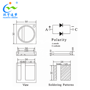 <span class=keywords><strong>Diode</strong></span> LED SMD de haute qualité, puce SMD 3030, EMC, 5000-6000K, 2 watts, 280-300 lm, pour éclairage commercial haute tension 9V 18V 27V 36V - Product Image 6