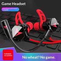 Vicsound Headset Gaming Model Privat Lintas Batas Terbaru untuk Ponsel dan Komputer, In-Ear Berkabel 3.5mm dengan Mikrofon dan Kabel 1.2m