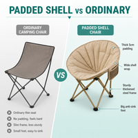 Chaise pliante rembourrée ultralégère et portable pour le camping, la pêche, les pique-niques en plein air