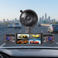 Caméra de tableau de bord de voiture à 4 canaux avec écran IPS, connexion Wi-Fi, caméra quadruple HD 1080P pour taxi, vision nocturne, DVR avec enregistrement en boucle