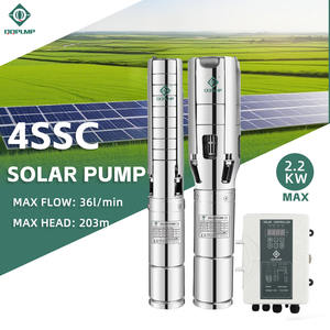 آلة ضخ بالطرد المركزي qqpup الزراعية W 2 حصان 4 بوصة مضخة مياه شمسية غاطسة الآبار العميقة - Product Image 1
