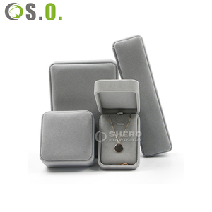 Boîte à bijoux en velours gris de haute qualité pour collier, boucles d'oreilles et bague, boîte de rangement en velours pour bijoux, ornement en flanelle, cadeau - Product Image 5