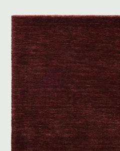 Tapis en laine tufté à la main rouge bordeaux personnalisé, peluche douce, poils coupés 15 mm, tapis moderne fait main, tapis de sol durable, couleur unie - Product Image 3