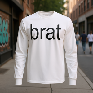 T-shirt stylisé à manches longues Brat, blanc, taille adulte unisexe - Product Image 3