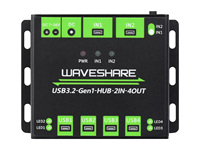 Waveshare HUB USB kelas industri, perpanangan 4x port USB 3.2 USB 3.0, host ganda yang dapat diganti, Multi perlindungan