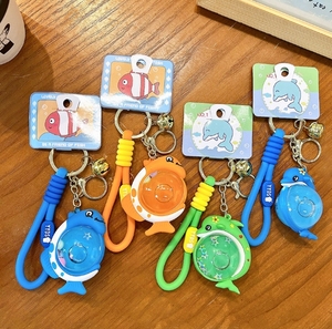 <span class=keywords><strong>Porte</strong></span>-clés créatif en forme de baleine, représentant un nouvel animal marin. Jolie Poké Ball. Pendentif en sable liquide. Accessoire de sac. - Product Image 1