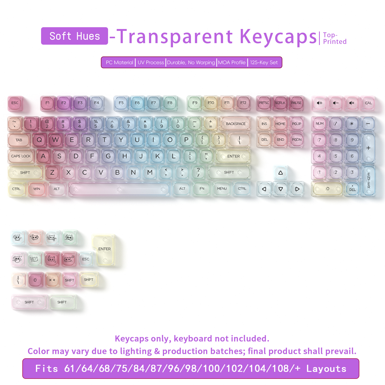 T-MOA Pastel Keycaps