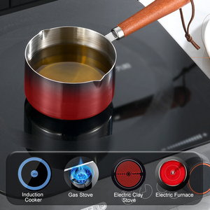 SS304 Stainless Steel Mini Frying <strong>Pan</strong> Splash Oil/Milk/Coffee/Fruit <strong>Jam</strong> <strong>Pan</strong> With Rosewood Handle 120ml - Product Image 5