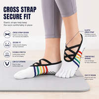 Chaussettes de yoga et de Pilates unisexes personnalisées pour l'automne, antidérapantes, respirantes, à séchage rapide, en spandex/coton, confortables