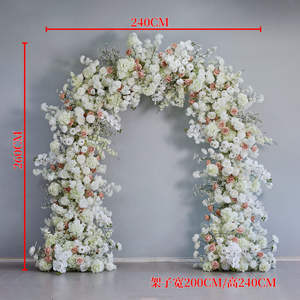 Arche de fleurs artificielles en soie en forme de U, motif fleurs de cerisier, hauteur 8 pieds, écologique, pour toile de <span class=keywords><strong>fond</strong></span> de scène de mariage - Product Image 5